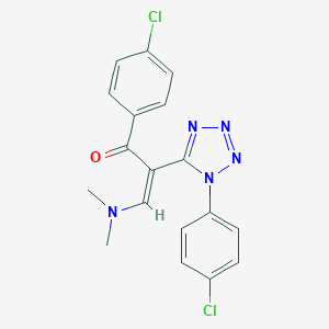 molecular formula C18H15Cl2N5O B396452 1-(4-chlorophenyl)-2-[1-(4-chlorophenyl)-1H-tetraazol-5-yl]-3-(dimethylamino)-2-propen-1-one 