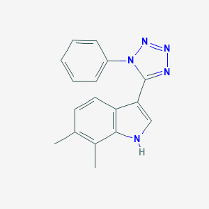 molecular formula C17H15N5 B396454 6,7-dimethyl-3-(1-phenyl-1H-tetraazol-5-yl)-1H-indole 