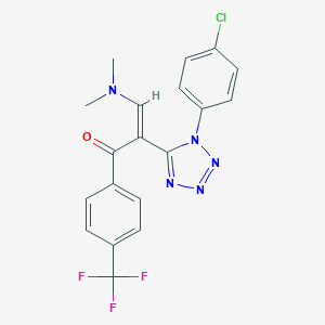 molecular formula C19H15ClF3N5O B396466 2-[1-(4-chlorophenyl)-1H-tetraazol-5-yl]-3-(dimethylamino)-1-[4-(trifluoromethyl)phenyl]-2-propen-1-one 