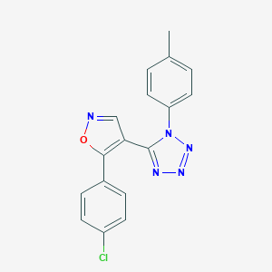 molecular formula C17H12ClN5O B396467 5-[5-(4-chlorophenyl)-4-isoxazolyl]-1-(4-methylphenyl)-1H-tetraazole 