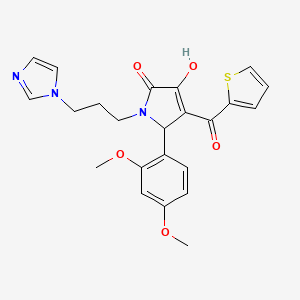 2-(2,4-dimethoxyphenyl)-4-hydroxy-1-(3-imidazol-1-ylpropyl)-3-(thiophene-2-carbonyl)-2H-pyrrol-5-one