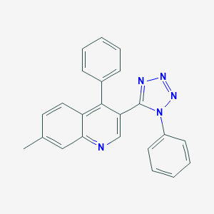 molecular formula C23H17N5 B396470 7-methyl-4-phenyl-3-(1-phenyl-1H-tetraazol-5-yl)quinoline 