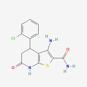 3-amino-4-(2-chlorophenyl)-6-oxo-4,5,6,7-tetrahydrothieno[2,3-b]pyridine-2-carboxamide