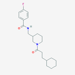 N-{[1-(3-cyclohexylpropanoyl)-3-piperidinyl]methyl}-4-fluorobenzamide