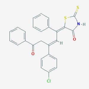 molecular formula C26H18ClNO2S2 B396479 5-[3-(4-Chloro-phenyl)-5-oxo-1,5-diphenyl-pent-2-enylidene]-2-thioxo-thiazolidin-4-one 