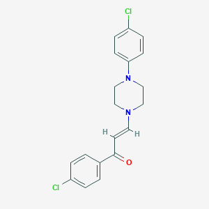 molecular formula C19H18Cl2N2O B396480 1-(4-Chlorophenyl)-3-[4-(4-chlorophenyl)-1-piperazinyl]-2-propen-1-one 