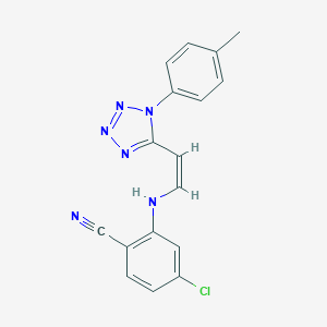 molecular formula C17H13ClN6 B396482 4-chloro-2-({2-[1-(4-methylphenyl)-1H-tetraazol-5-yl]vinyl}amino)benzonitrile 