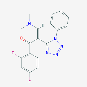 molecular formula C18H15F2N5O B396483 1-(2,4-difluorophenyl)-3-(dimethylamino)-2-(1-phenyl-1H-tetraazol-5-yl)-2-propen-1-one 