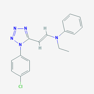 molecular formula C17H16ClN5 B396484 N-{2-[1-(4-chlorophenyl)-1H-tetraazol-5-yl]vinyl}-N-ethyl-N-phenylamine 