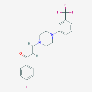 molecular formula C20H18F4N2O B396485 1-(4-Fluorophenyl)-3-{4-[3-(trifluoromethyl)phenyl]-1-piperazinyl}-2-propen-1-one 