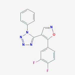 molecular formula C16H9F2N5O B396486 5-[5-(3,4-difluorophenyl)-4-isoxazolyl]-1-phenyl-1H-tetraazole 