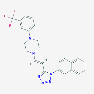 molecular formula C24H21F3N6 B396493 1-{2-[1-(2-naphthyl)-1H-tetraazol-5-yl]vinyl}-4-[3-(trifluoromethyl)phenyl]piperazine 