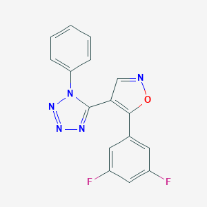 molecular formula C16H9F2N5O B396497 5-[5-(3,5-difluorophenyl)-4-isoxazolyl]-1-phenyl-1H-tetraazole 