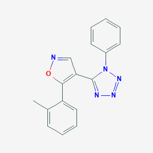 molecular formula C17H13N5O B396498 5-[5-(2-methylphenyl)-4-isoxazolyl]-1-phenyl-1H-tetraazole 