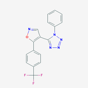 molecular formula C17H10F3N5O B396499 1-phenyl-5-{5-[4-(trifluoromethyl)phenyl]-4-isoxazolyl}-1H-tetraazole 
