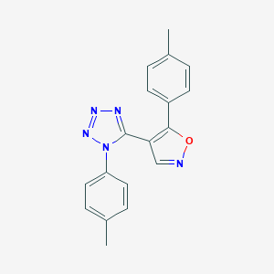 molecular formula C18H15N5O B396501 1-(4-methylphenyl)-5-[5-(4-methylphenyl)-4-isoxazolyl]-1H-tetraazole 