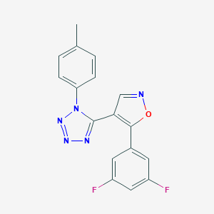 molecular formula C17H11F2N5O B396502 5-[5-(3,5-difluorophenyl)-4-isoxazolyl]-1-(4-methylphenyl)-1H-tetraazole 