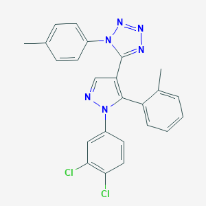 molecular formula C24H18Cl2N6 B396504 5-[1-(3,4-dichlorophenyl)-5-(2-methylphenyl)-1H-pyrazol-4-yl]-1-(4-methylphenyl)-1H-tetraazole 