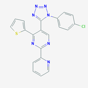 molecular formula C20H12ClN7S B396507 5-[1-(4-chlorophenyl)-1H-tetraazol-5-yl]-2-(2-pyridinyl)-4-(2-thienyl)pyrimidine 