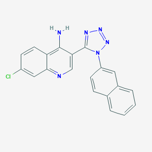 molecular formula C20H13ClN6 B396509 7-chloro-3-[1-(2-naphthyl)-1H-tetraazol-5-yl]-4-quinolinylamine 