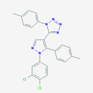 molecular formula C24H18Cl2N6 B396510 5-[1-(3,4-dichlorophenyl)-5-(4-methylphenyl)-1H-pyrazol-4-yl]-1-(4-methylphenyl)-1H-tetraazole 