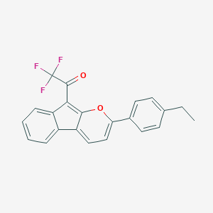 molecular formula C22H15F3O2 B396512 1-[2-(4-Ethylphenyl)indeno[2,1-b]pyran-9-yl]-2,2,2-trifluoroethanone 