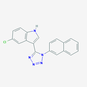 molecular formula C19H12ClN5 B396514 5-chloro-3-[1-(2-naphthyl)-1H-tetraazol-5-yl]-1H-indole 