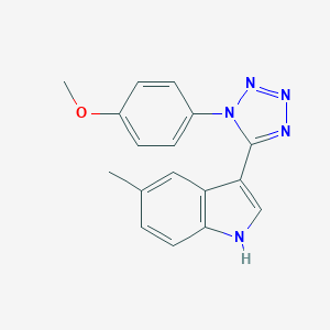 molecular formula C17H15N5O B396521 methyl 4-[5-(5-methyl-1H-indol-3-yl)-1H-tetraazol-1-yl]phenyl ether 