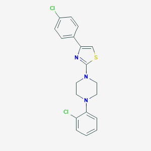 molecular formula C19H17Cl2N3S B396522 1-(2-Chlorophenyl)-4-[4-(4-chlorophenyl)-1,3-thiazol-2-yl]piperazine 