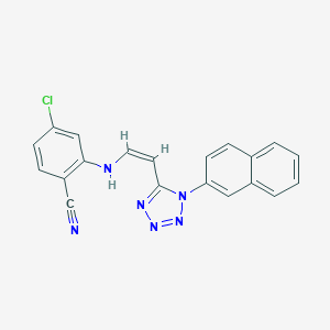 molecular formula C20H13ClN6 B396523 4-chloro-2-({2-[1-(2-naphthyl)-1H-tetraazol-5-yl]vinyl}amino)benzonitrile 
