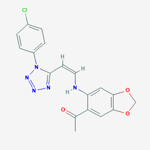 molecular formula C18H14ClN5O3 B396526 1-[6-({2-[1-(4-chlorophenyl)-1H-tetraazol-5-yl]vinyl}amino)-1,3-benzodioxol-5-yl]ethanone 