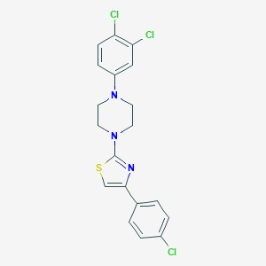 molecular formula C19H16Cl3N3S B396527 1-[4-(4-Chlorophenyl)-1,3-thiazol-2-yl]-4-(3,4-dichlorophenyl)piperazine 