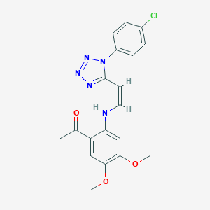 molecular formula C19H18ClN5O3 B396528 1-[2-({2-[1-(4-chlorophenyl)-1H-tetraazol-5-yl]vinyl}amino)-4,5-dimethoxyphenyl]ethanone 