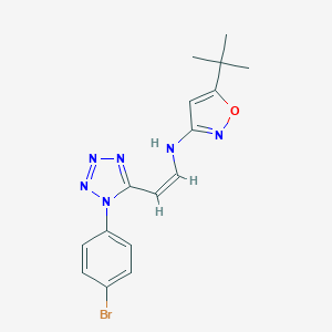 molecular formula C16H17BrN6O B396530 N-{2-[1-(4-bromophenyl)-1H-tetraazol-5-yl]vinyl}-5-tert-butyl-3-isoxazolamine 