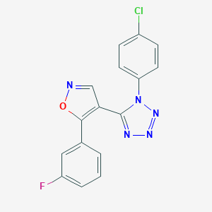 molecular formula C16H9ClFN5O B396531 1-(4-chlorophenyl)-5-[5-(3-fluorophenyl)isoxazol-4-yl]-1H-tetraazole 
