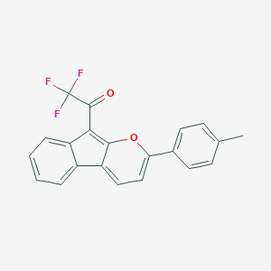 molecular formula C21H13F3O2 B396532 2,2,2-Trifluoro-1-[2-(4-methylphenyl)indeno[2,1-b]pyran-9-yl]ethanone 