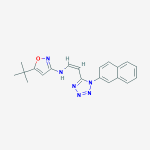 molecular formula C20H20N6O B396539 5-tert-butyl-N-{2-[1-(2-naphthyl)-1H-tetraazol-5-yl]vinyl}-3-isoxazolamine 