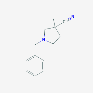 molecular formula C13H16N2 B039654 1-Benzyl-3-methylpyrrolidine-3-carbonitrile CAS No. 114373-05-6