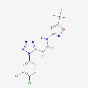 molecular formula C16H16Cl2N6O B396540 5-tert-butyl-N-{2-[1-(3,4-dichlorophenyl)-1H-tetraazol-5-yl]vinyl}-3-isoxazolamine 