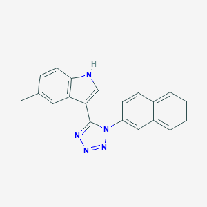 molecular formula C20H15N5 B396549 5-methyl-3-(1-naphthalen-2-yl-1H-tetraazol-5-yl)-1H-indole 