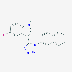 molecular formula C19H12FN5 B396553 5-fluoro-3-(1-naphthalen-2-yl-1H-tetraazol-5-yl)-1H-indole 