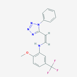 molecular formula C17H14F3N5O B396555 2-methoxy-N-[2-(1-phenyl-1H-tetraazol-5-yl)vinyl]-5-(trifluoromethyl)aniline 