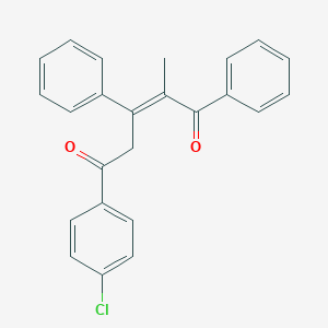 molecular formula C24H19ClO2 B396560 Pent-2-ene-1,5-dione, 5-(4-chlorophenyl)-2-methyl-1,3-diphenyl- 