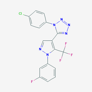 1-(4-chlorophenyl)-5-[1-(3-fluorophenyl)-5-(trifluoromethyl)-1H-pyrazol-4-yl]-1H-tetraazole