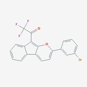 molecular formula C20H10BrF3O2 B396567 1-[2-(3-Bromophenyl)indeno[2,1-b]pyran-9-yl]-2,2,2-trifluoroethanone 
