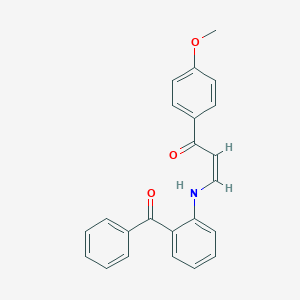 molecular formula C23H19NO3 B396569 3-(2-Benzoylanilino)-1-(4-methoxyphenyl)-2-propen-1-one 