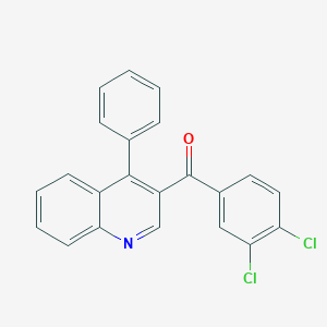 molecular formula C22H13Cl2NO B396574 (3,4-Dichlorophenyl)(4-phenyl-3-quinolinyl)methanone 