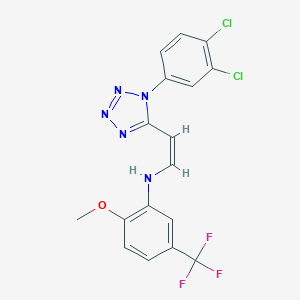 molecular formula C17H12Cl2F3N5O B396576 N-{2-[1-(3,4-dichlorophenyl)-1H-tetraazol-5-yl]vinyl}-N-[2-methoxy-5-(trifluoromethyl)phenyl]amine 