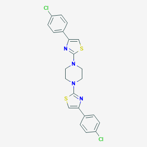 molecular formula C22H18Cl2N4S2 B396578 1,4-Bis[4-(4-chlorophenyl)-1,3-thiazol-2-yl]piperazine 