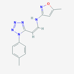 molecular formula C14H14N6O B396580 N-(5-methyl-3-isoxazolyl)-N-{2-[1-(4-methylphenyl)-1H-tetraazol-5-yl]vinyl}amine 